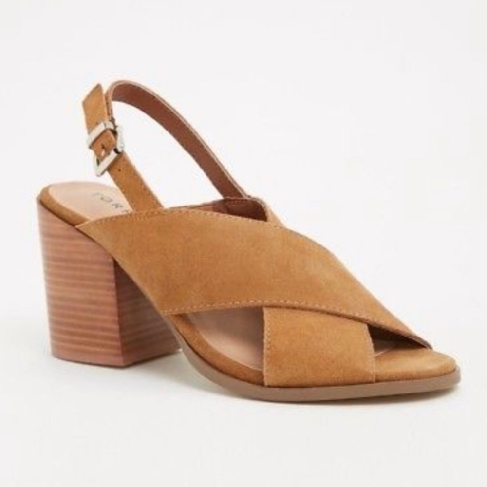 Torrid Criss Cross Open Toe Sandal Heels